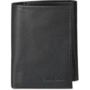 Men's Stylish Black Leather Trifold Wallet Card Slots Slip Pockets Designed